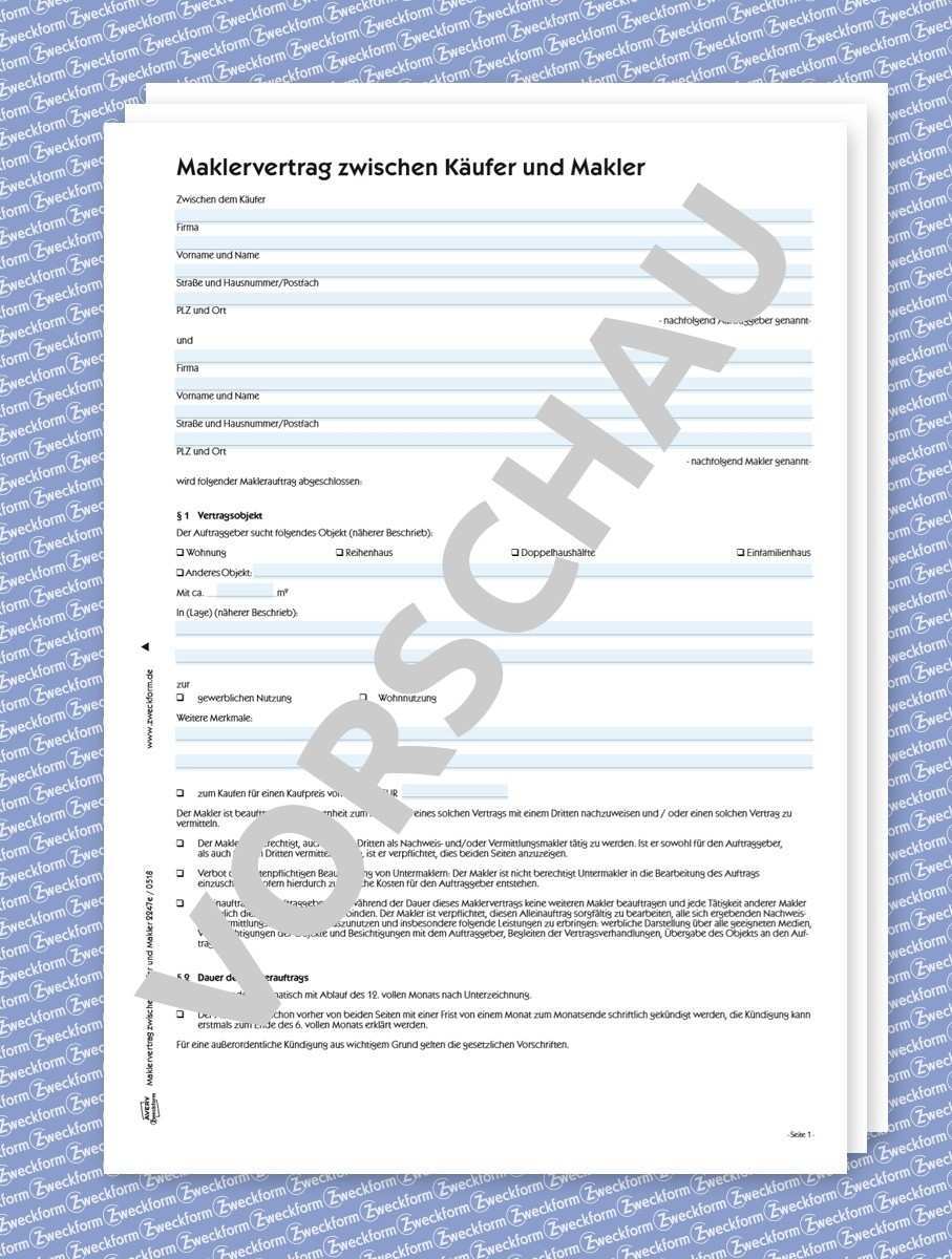 Maklerauftrag Kaufer Makler Formular Download Zweckform