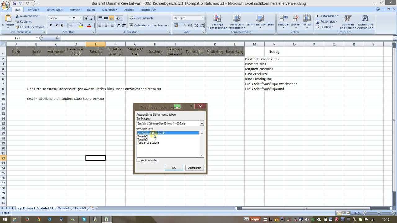 4 W 0078 014a Excel Tabellenblatt In Andere Tabellen Mappe Datei Kopieren Youtube Microsoft Excel Excel Microsoft