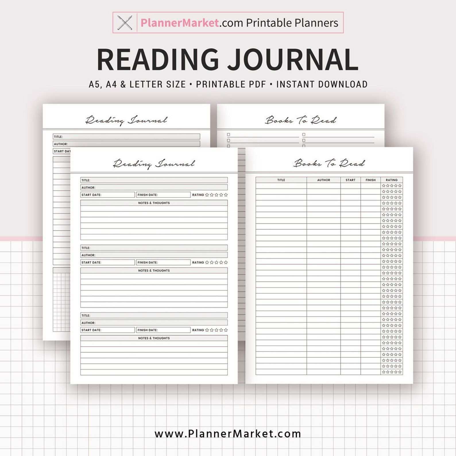 Reading Journal 2020 Libros Para Leer Registro De Lectura Etsy Reading Journal Refillable Planner Planner Book