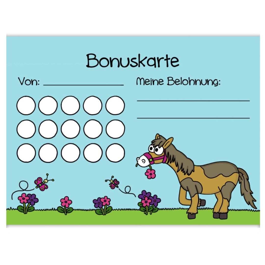 Bonuskarten Pferd Belohnungssystem Stempelkarte Kinder Mausmimi Belohnungssystem Kinder Kinder Belohnen Belohnungstafel