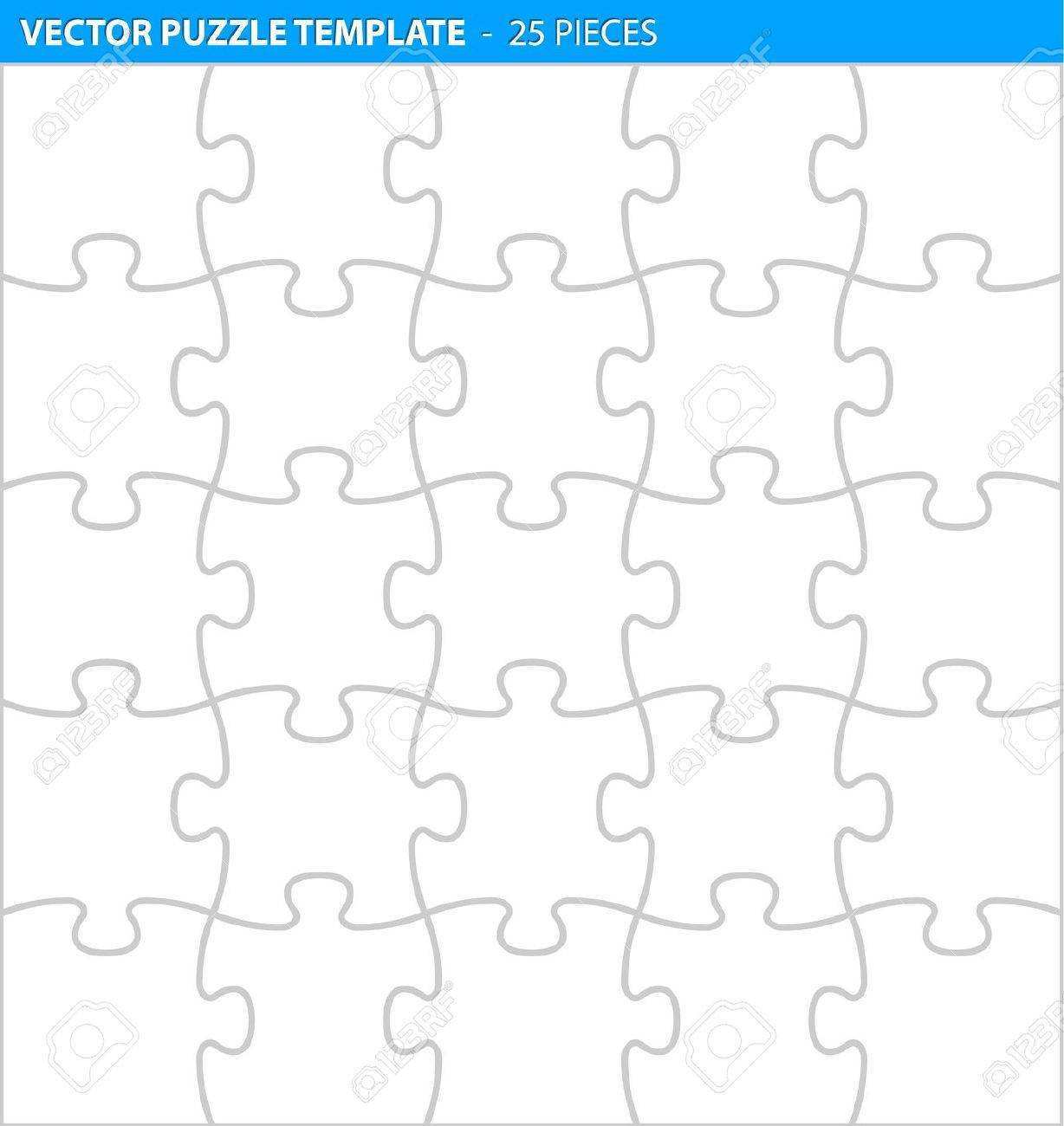 Komplette Puzzle Puzzle Vorlage Zum Ausdrucken 25 Stuck Lizenzfrei Nutzbare Vektorgrafiken Clip Arts Illustrationen Image 12324887