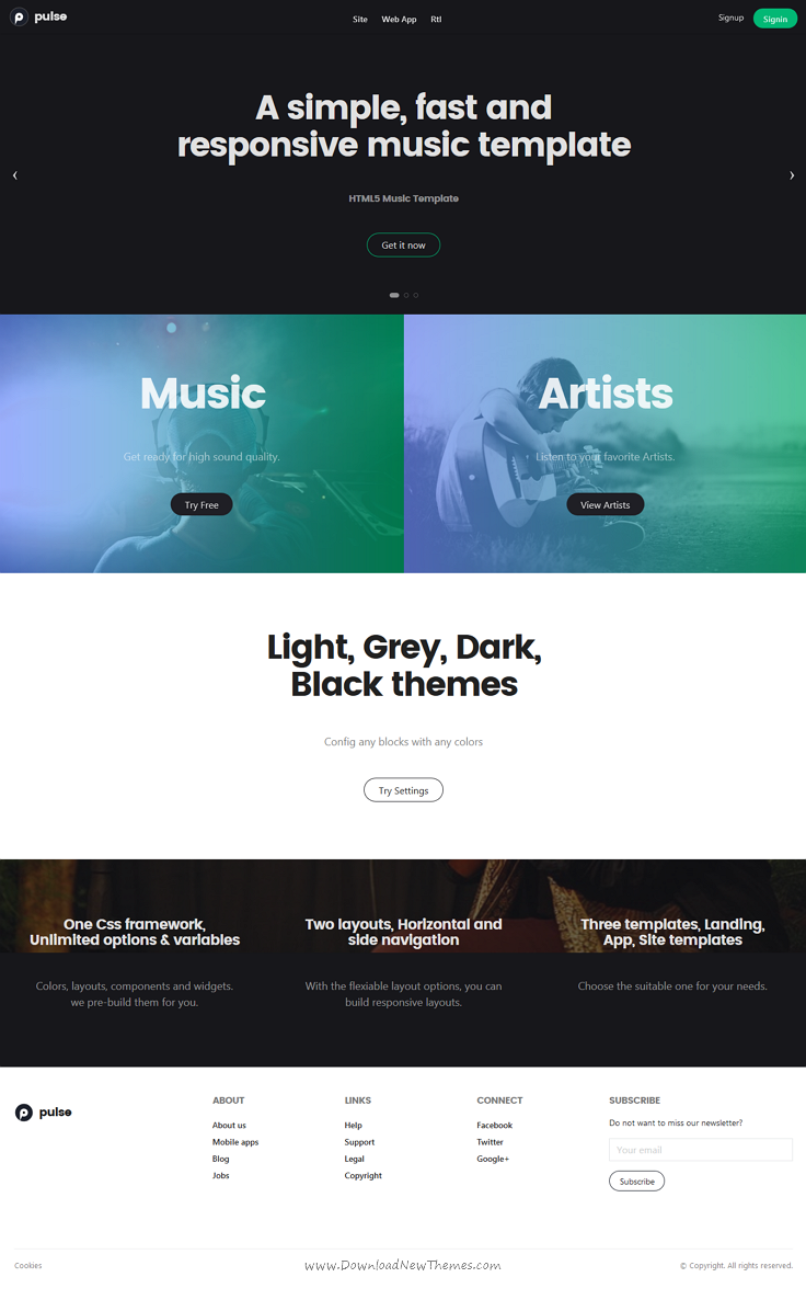 Pulse Music Audio Radio Template Templates Template Site App Template