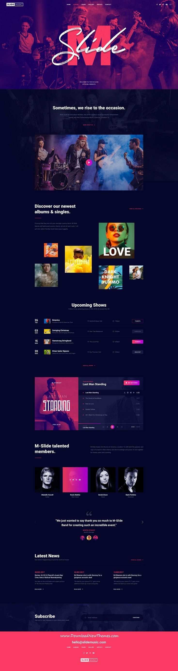 Slide Creative Music Psd Template Music Design Website Design Website Layout