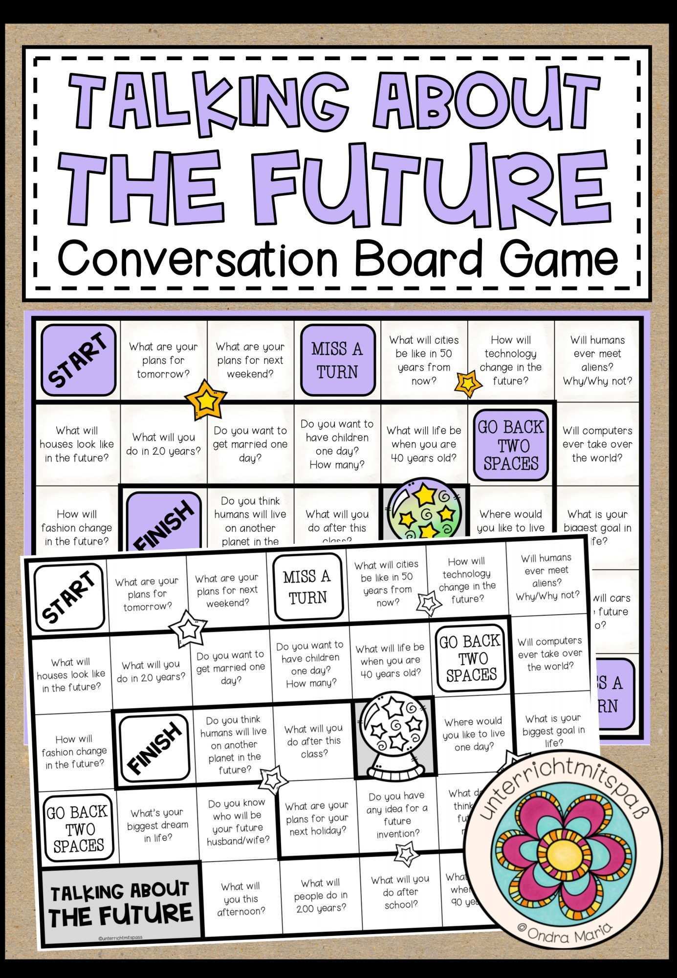 Talking About The Future Conversation Board Game Englisch Spiele Im Unterricht Spiele Im Unterricht Lehrerin Und Schuler Motivation Zum Lernen