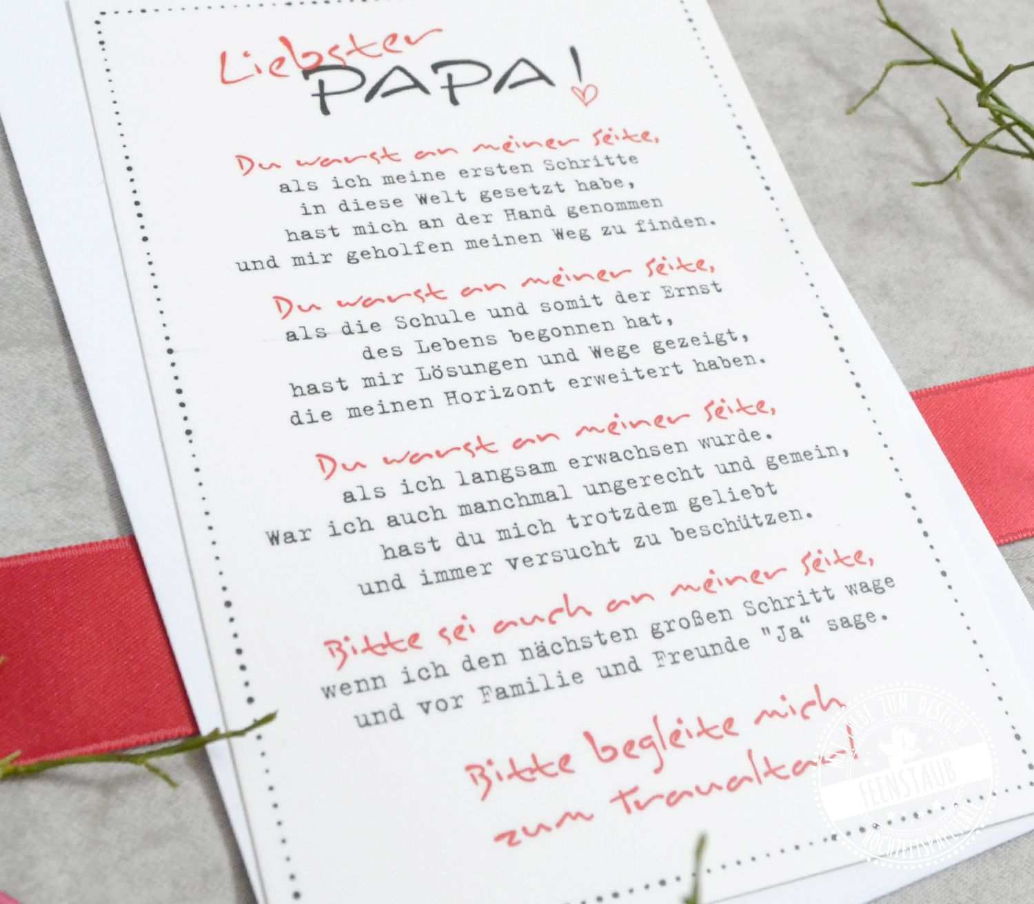 Zum Altar Fuhren Verlobt Karte Fur Papa Fragen Feenstaub At Shop Hochzeit Vorbereitung Hochzeitseinladung Trauzeugin Fragen