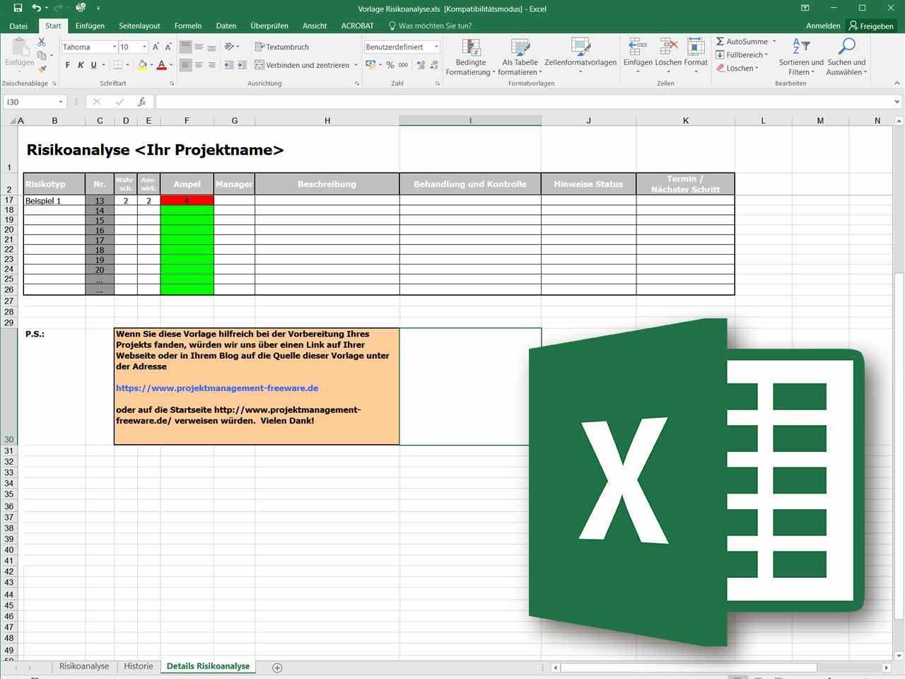 Excel Vorlage Risikoanalyse Excel Vorlage Projektmanagement Vorlagen
