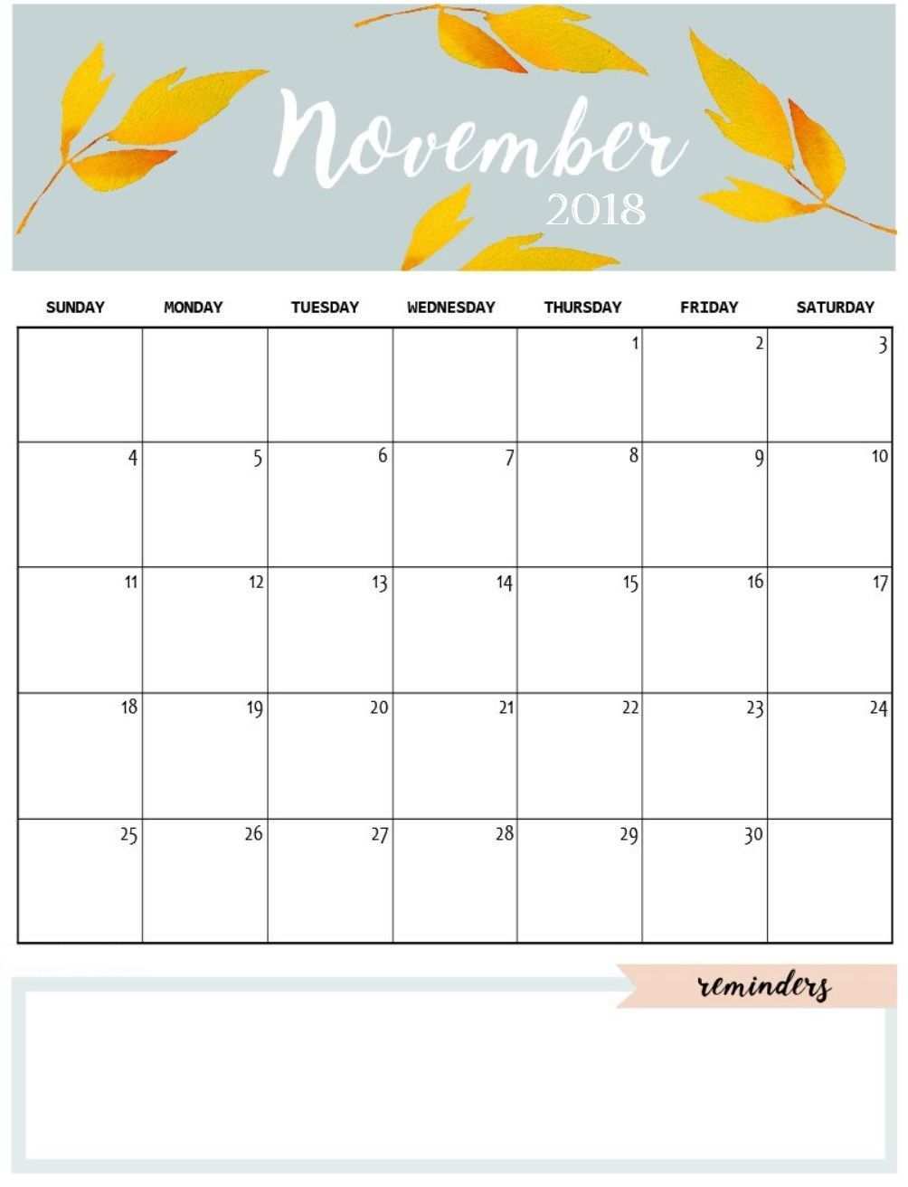 Cute November 2018 Calendar Template Jpg 1 004 1 312 Pixeles Tutorial Bunga Kertas Bunga Kertas Desain