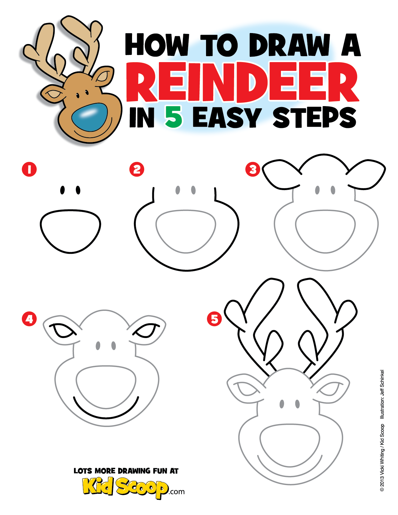 Use This Step By Step Guide With Your Child Or Students And Learn How To Draw A Reindeer Www Kidscoop Com Christmas Drawing Christmas Art Christmas Doodles