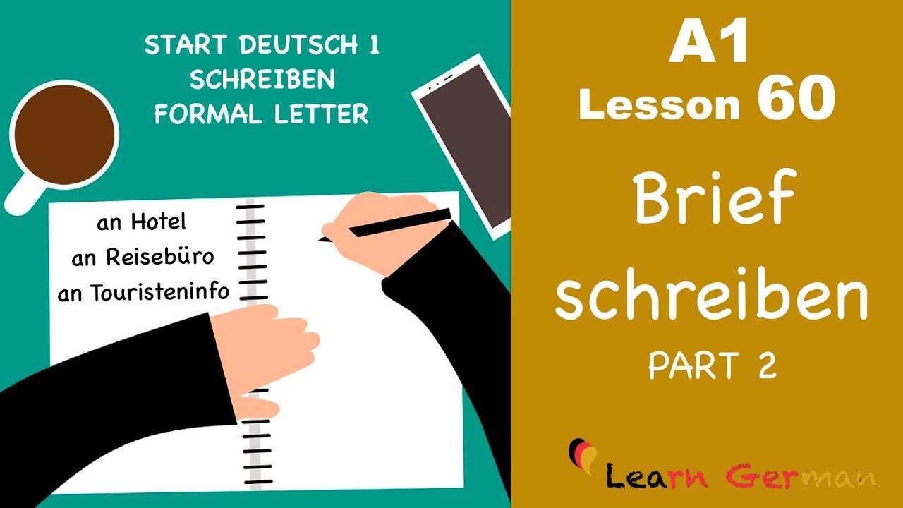 A1 Lesson 60 Brief Schreiben Formal Letter Hotelreservierung Start Deutsch1 Learn German Youtube