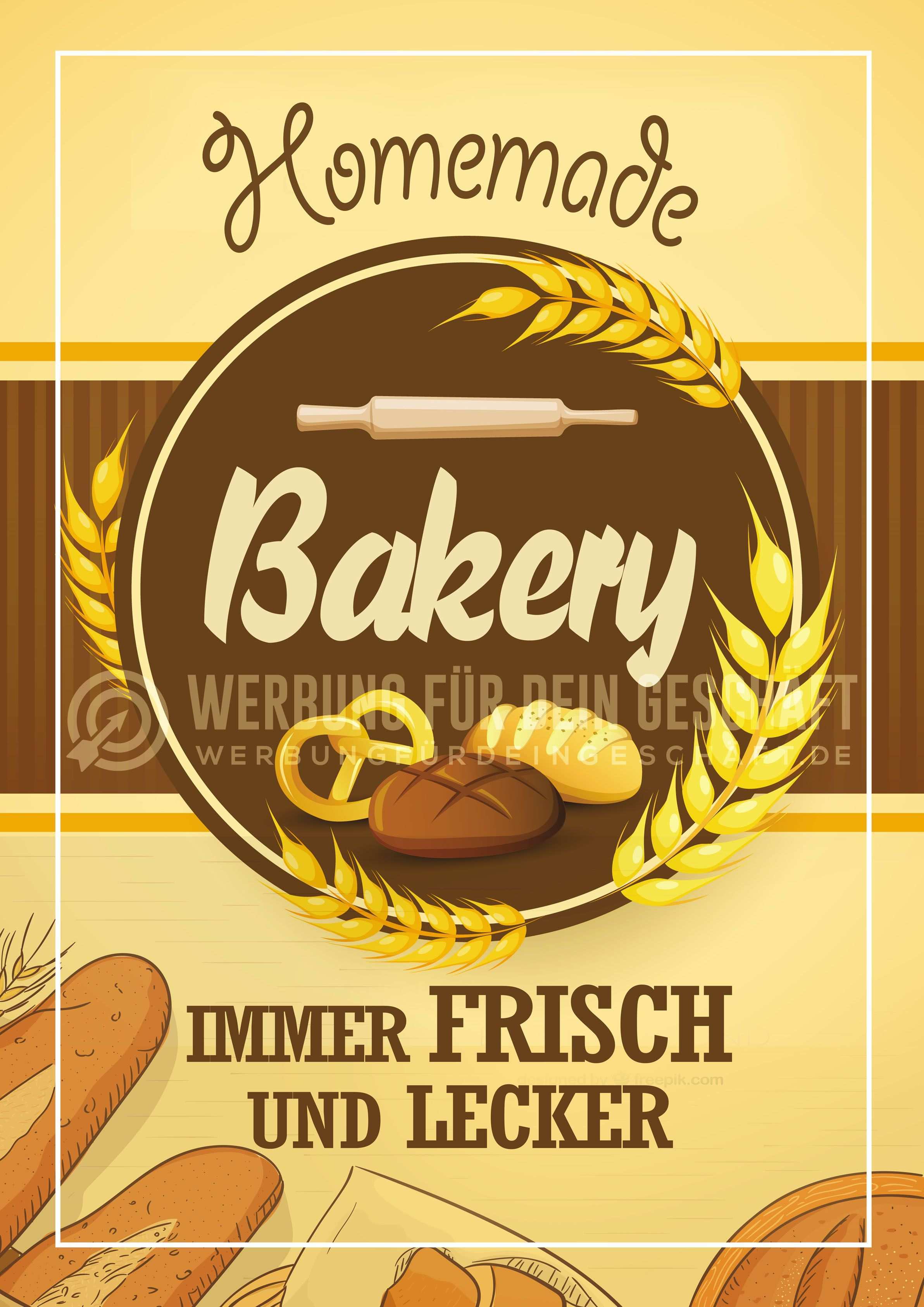 Dieses Poster Homemade Bakery Kann Fur Eure Werbung Eingesetzt Werden Backerei Poster Werbung Bakery Backerei Konditorei Backerei Konditorei