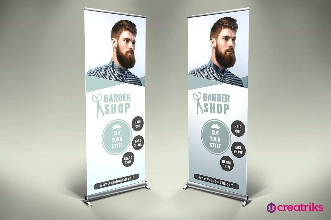 Barber Shop Roll Up Banner Fully Editable Flyer Files Barber Shop Presentation Design Template Photoshop Shapes