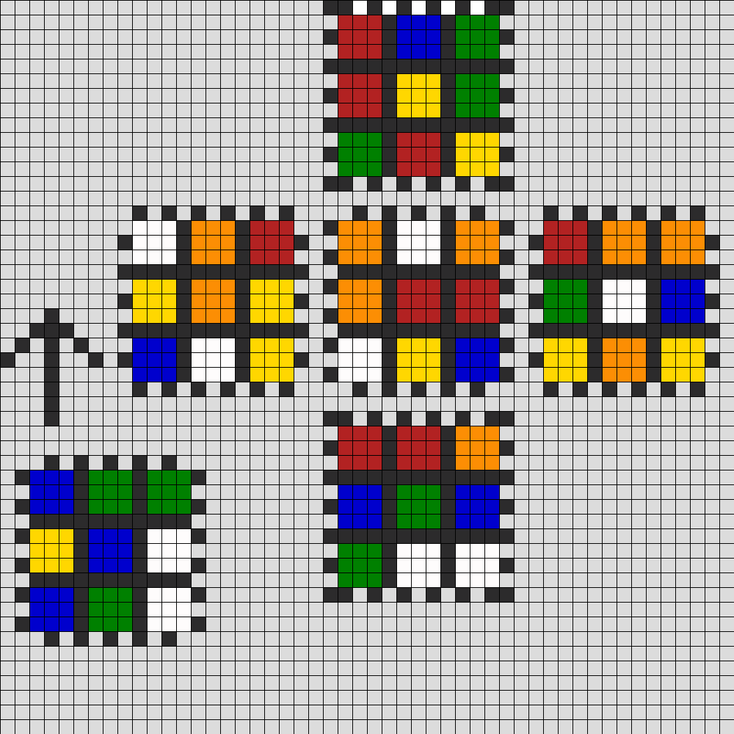 Rubiks Cube Perler Layout Kandi Pattern Perler Bead Designs Bugelperlen Vorlagen Bugelperlenbilder