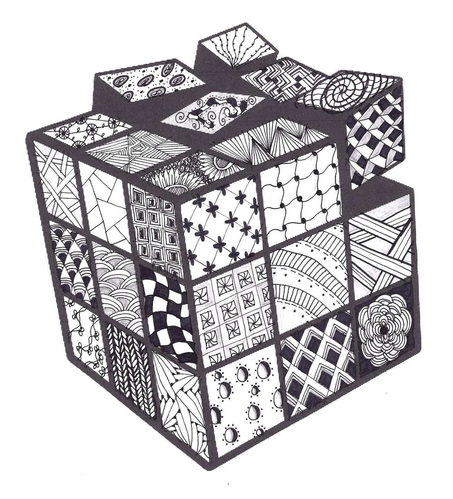 Zentangle Class Cubo Rubix Cubo Rubik Manos Dibujo A Lapiz