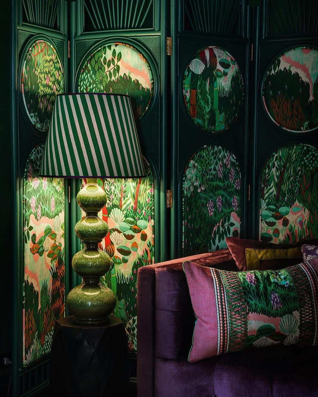 Jim Thompson Fabrics On Instagram The Gert Voorjans Inspired Room At Our Flagship Showroom In Bangko Jim Thompson Fabric Interior Vignette Lampshade Designs
