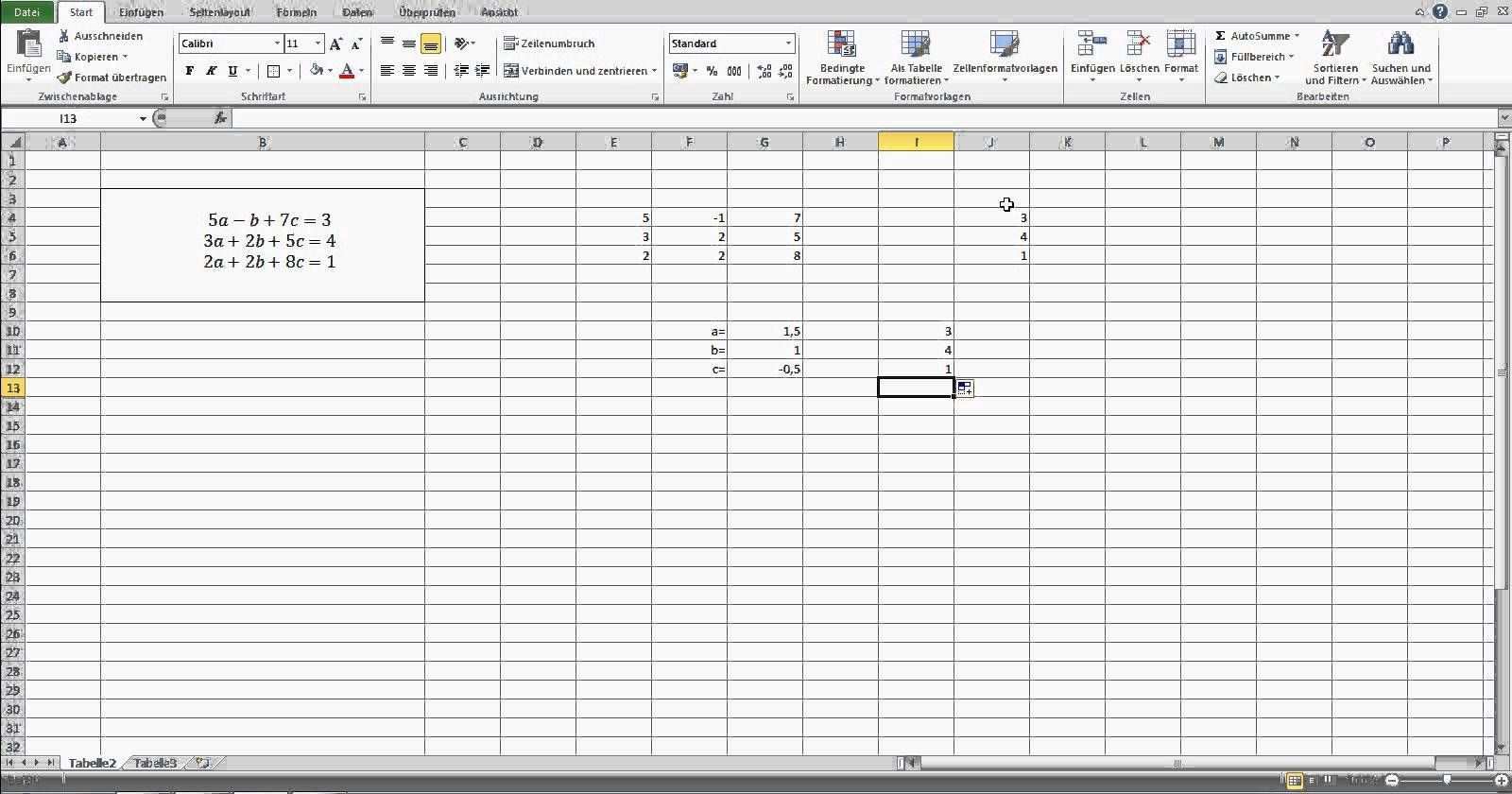 Lineare Gleichungssysteme In Excel Losen Ein Mathe Trick In Excel Mathe Tricks Gleichung Gleichungssysteme