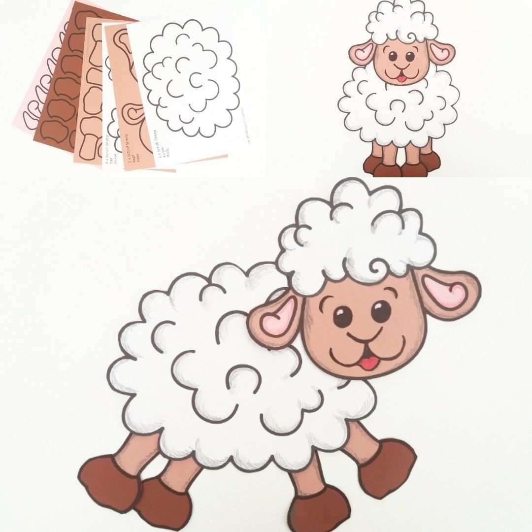 Ostern Bauernhof Schafe Bastelvorlage Basteln Unterrichtsmaterial In Den Fachern Fachubergreifendes Kunst Basteln Schafe Basteln Schafe