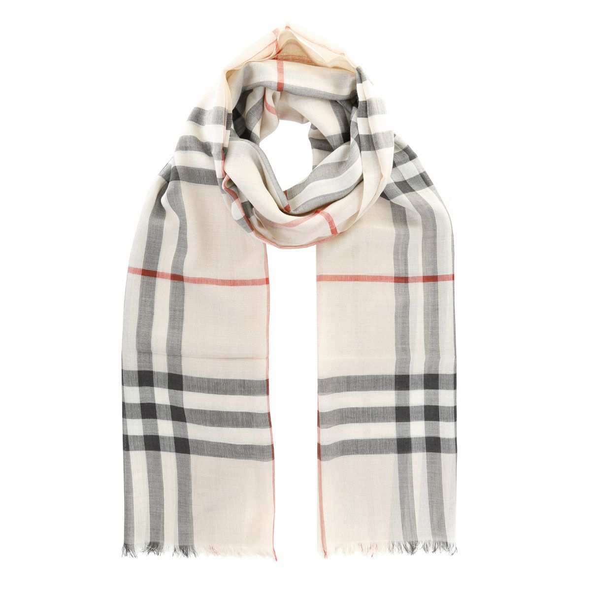 Burberry Giant Gauze Scarf Check Trench In Beige Fashionette Trending Accessories Scarf Gauze Scarf