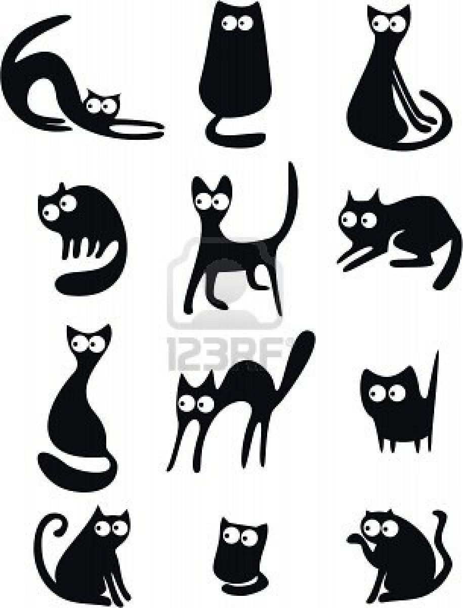 Cat Silhouettes Black Cat Silhouette Cat Vector Cat Silhouette