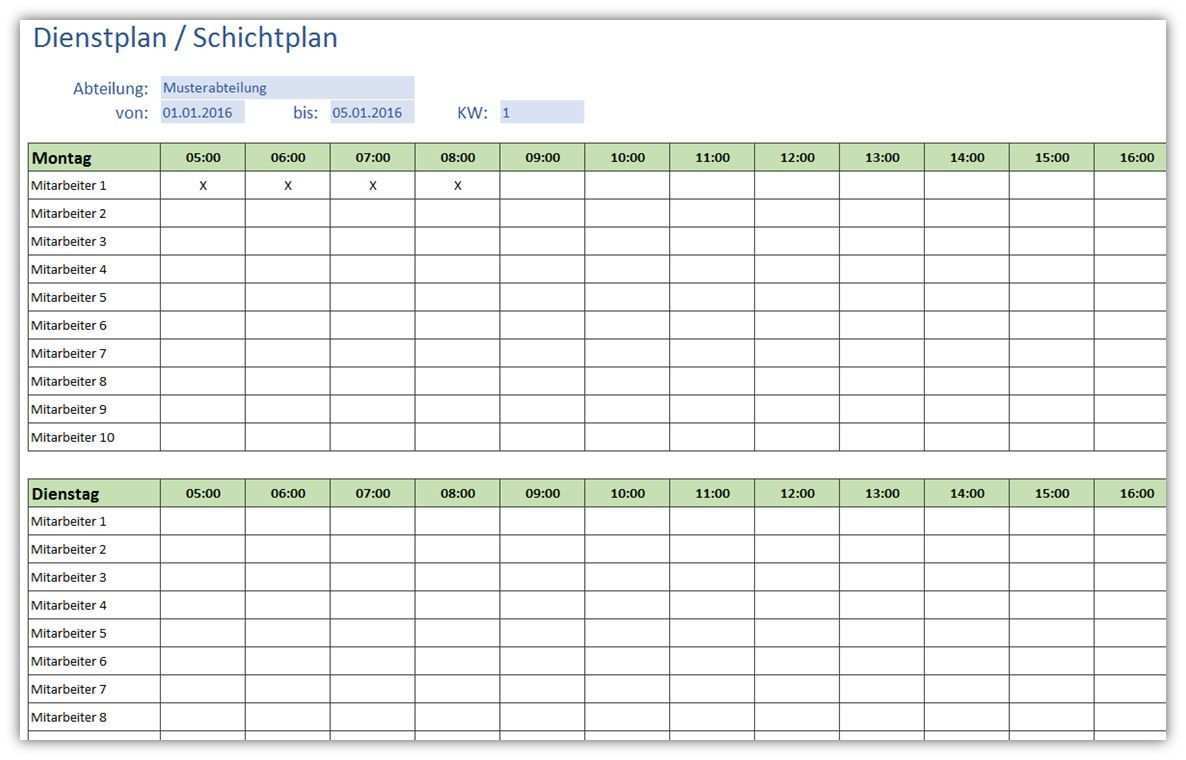 Einfacher Dienstplan Schichtplan Dienstplan Dienstplan Erstellen Excel Vorlage