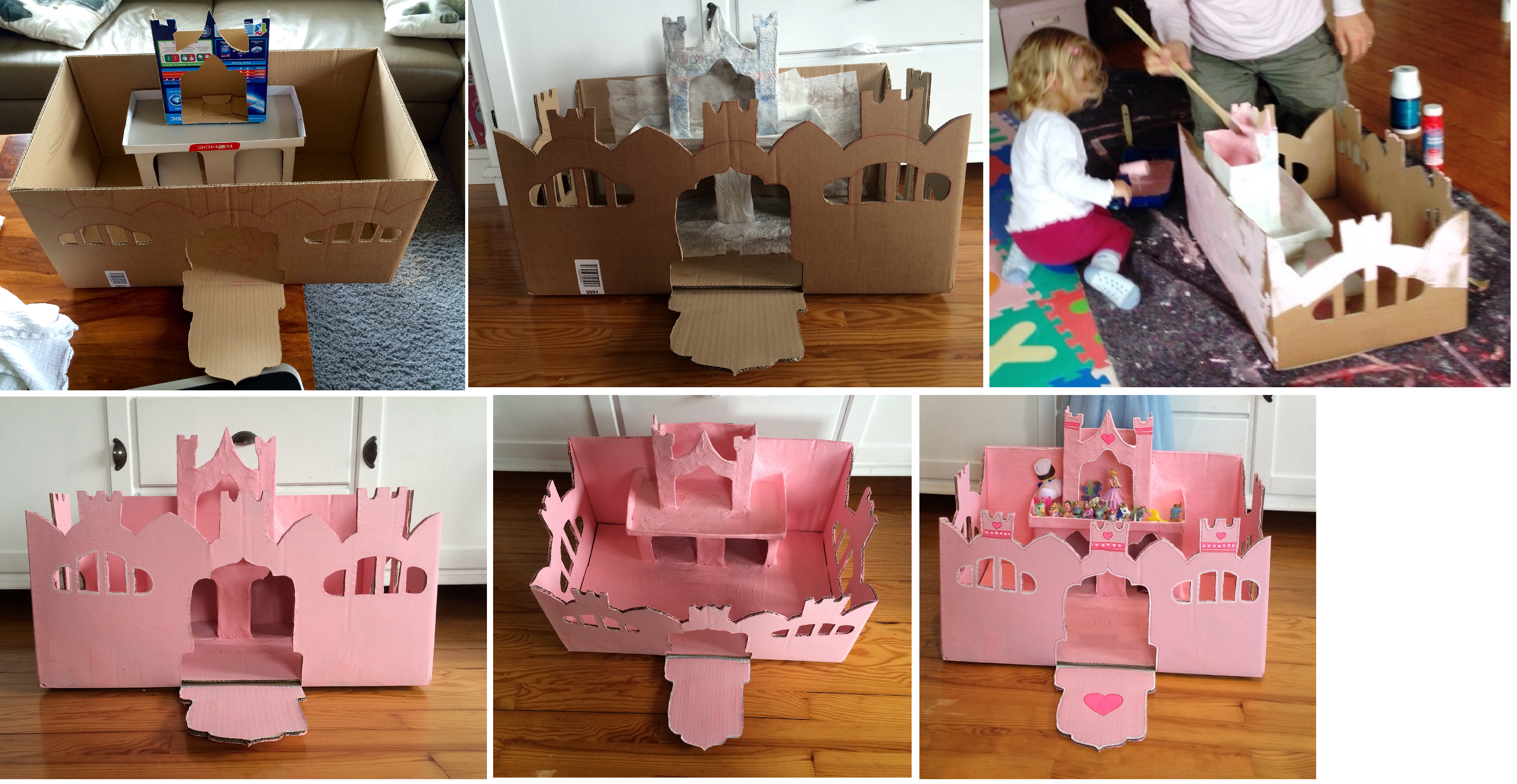 Ein Schloss Aus Karton Schloss Aus Karton Puppenhaus Zubehor Basteln Mit Kindern