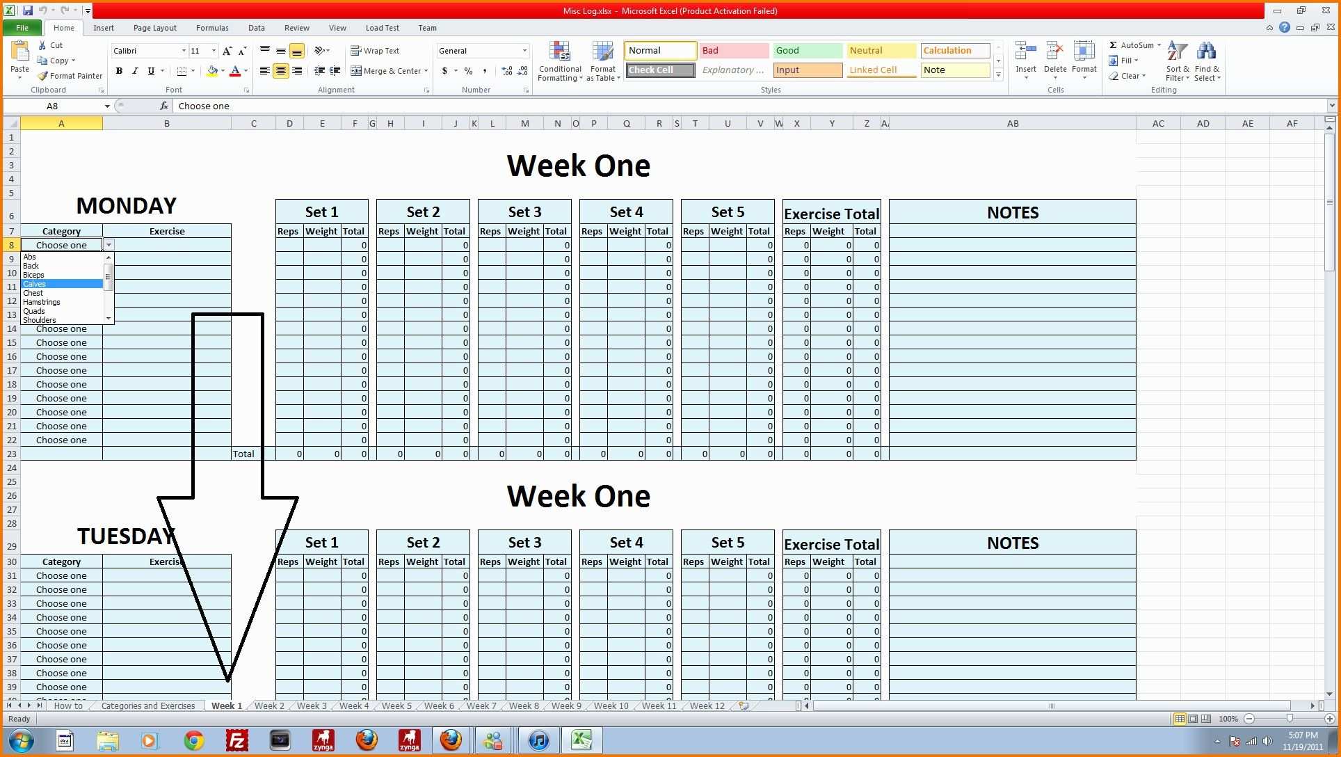 New Excel Workout Tracker Xls Xlsformat Xlstemplates Xlstemplate Meal Planning Template Meal Planner Template Bodybuilding Meal Plan
