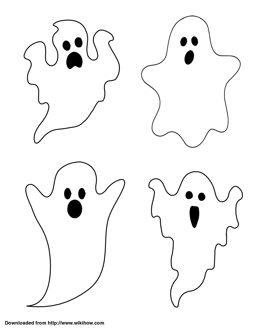 3 Ways To Draw A Ghost Wikihow Bricolage Halloween Halloween Templates Halloween Crafts For Kids