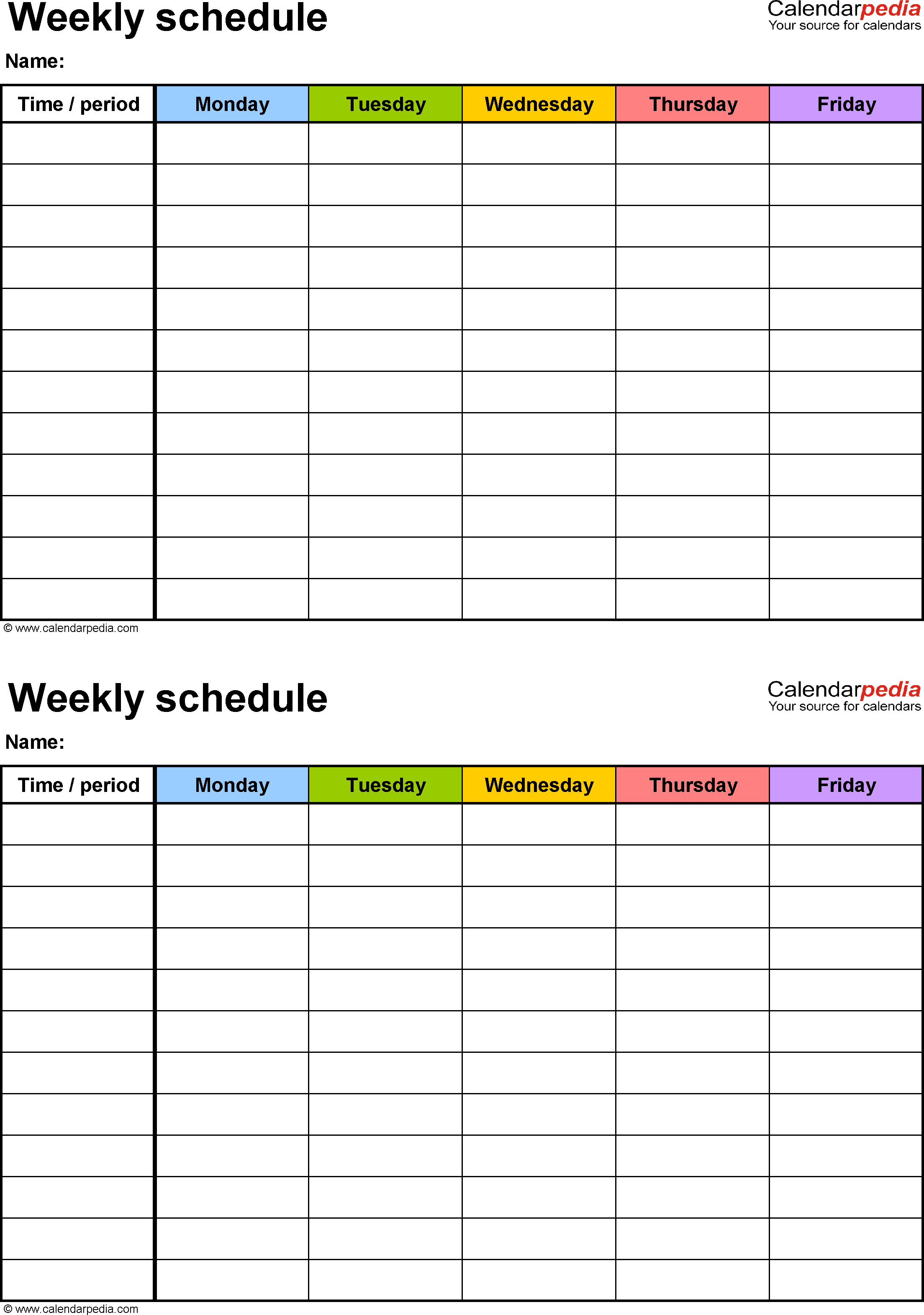 Free Weekly Schedule Templates For Pdf 18 Templates Daily Schedule Template Weekly Calendar Template Class Schedule Template