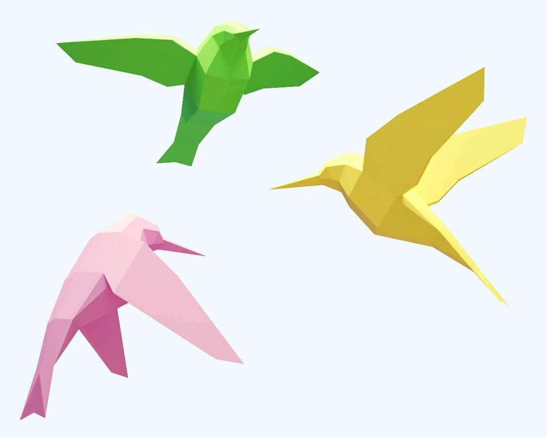Diy Papercraft 3d Birds Download Papercraft Template Make It Yourself And Decorate Your Interior W 3d Papier Handwerk Diy Geschenke Papier Papier Handwerk