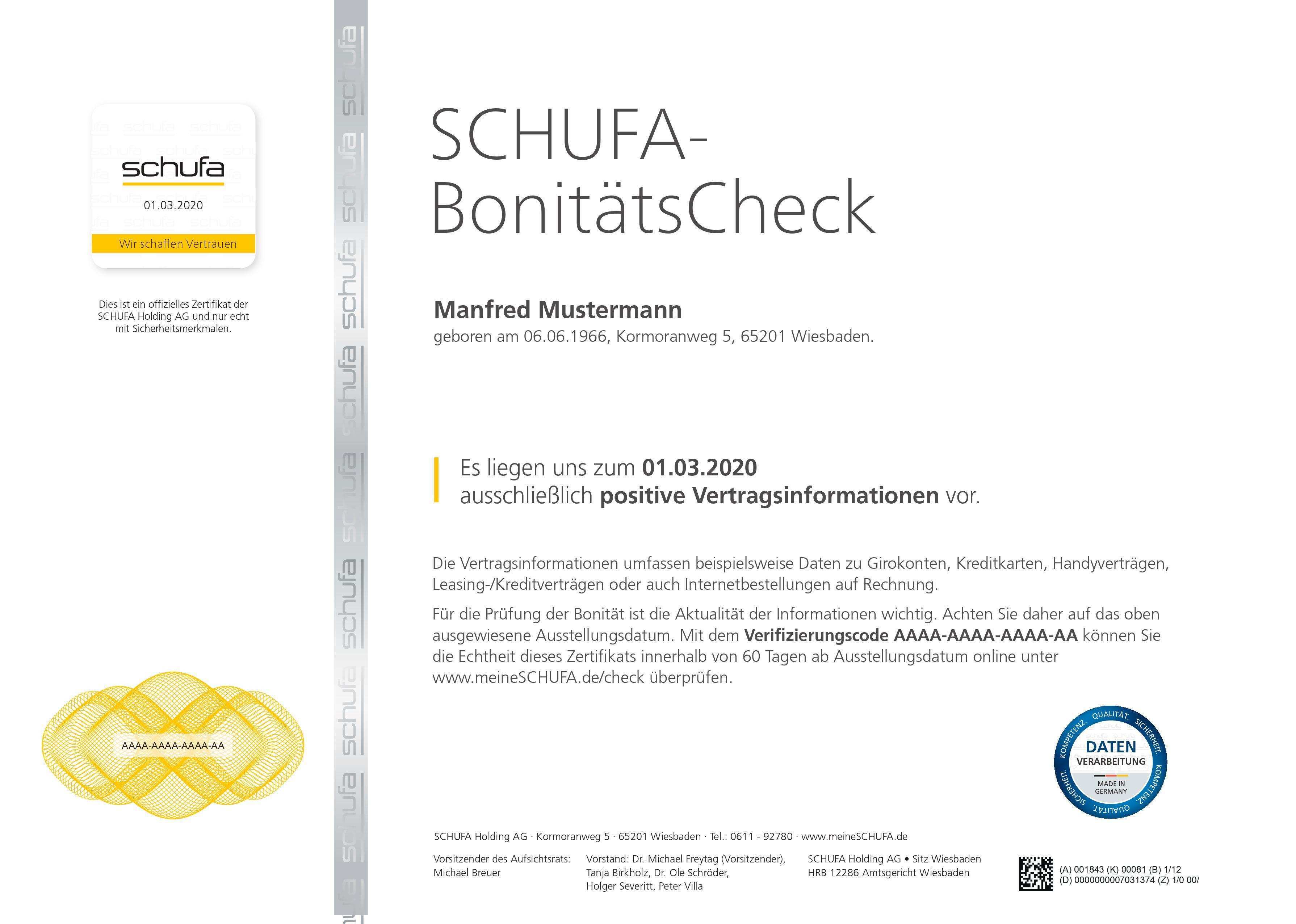 Schufa Bonitatscheck Digitale Auskunft Electronic Minds