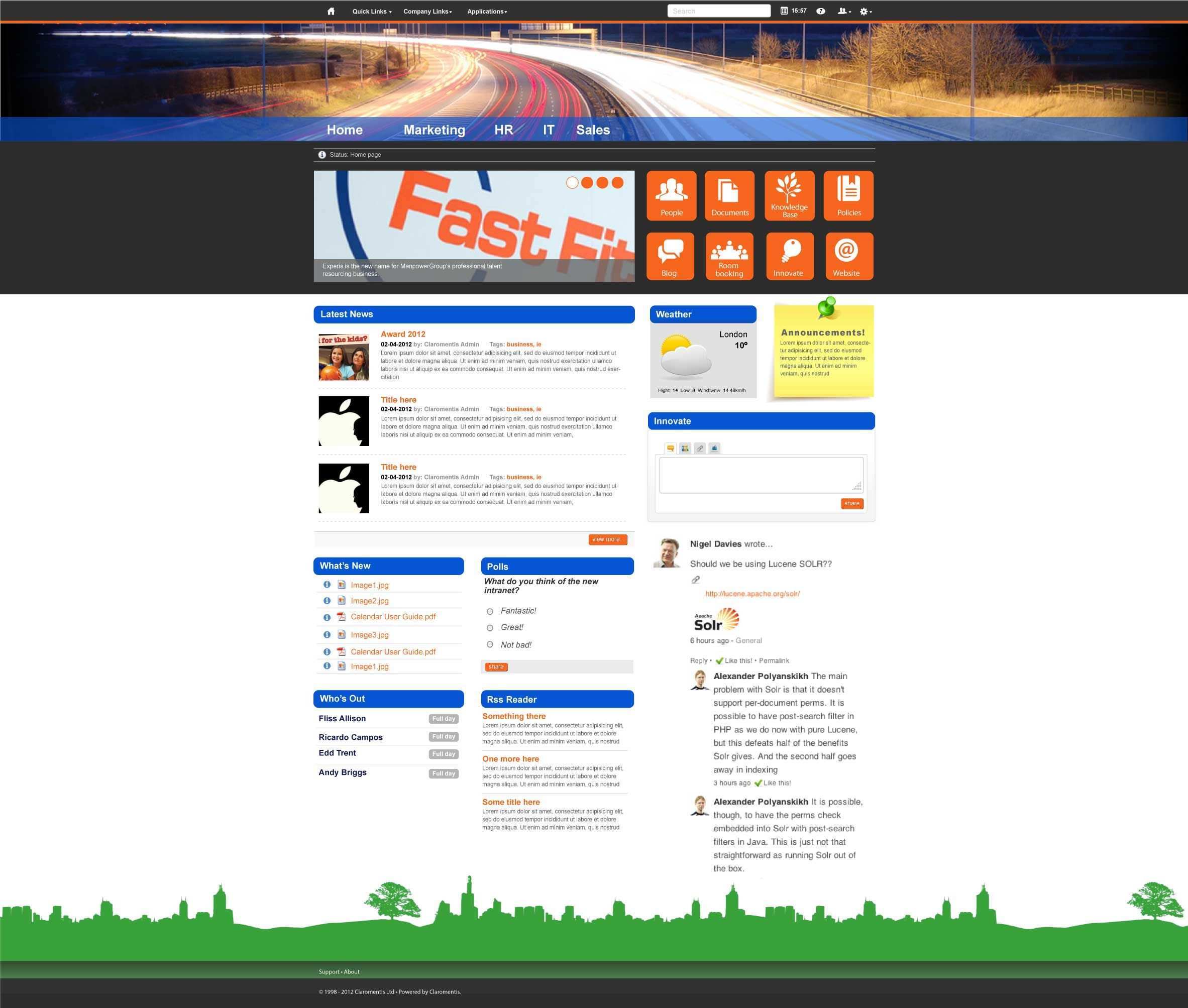 Best Intranet Designs And Examples Claromentis Design Templates Sharepoint Intranet