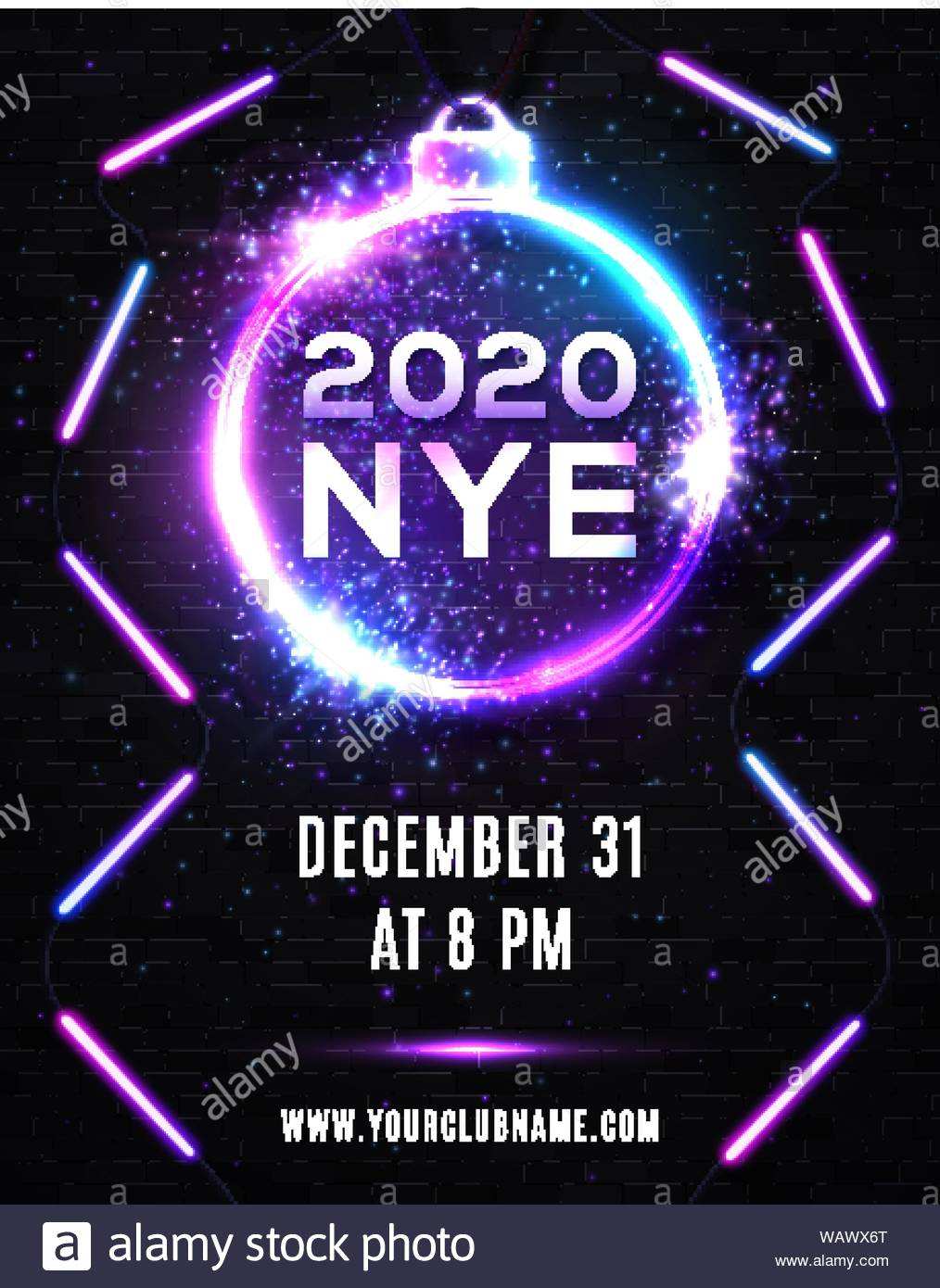 2020 Silvester Party Feier Plakat Design Stock Vektorgrafik Alamy