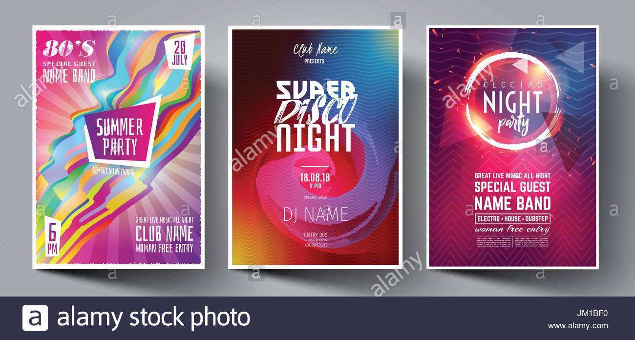 Tanz Club Nacht Sommerfest Flyer Broschure Layout Vorlage Club Party Banner Design Vektor Illustration Stock Vektorgrafik Alamy