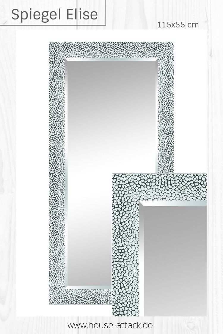 Wandspiegel Spiegel Modern Silber 115 X 55 Cm Stylischer Rahmen Facettenschliff Wandspiegel Modern Wandspiegel Silberner Wandspiegel