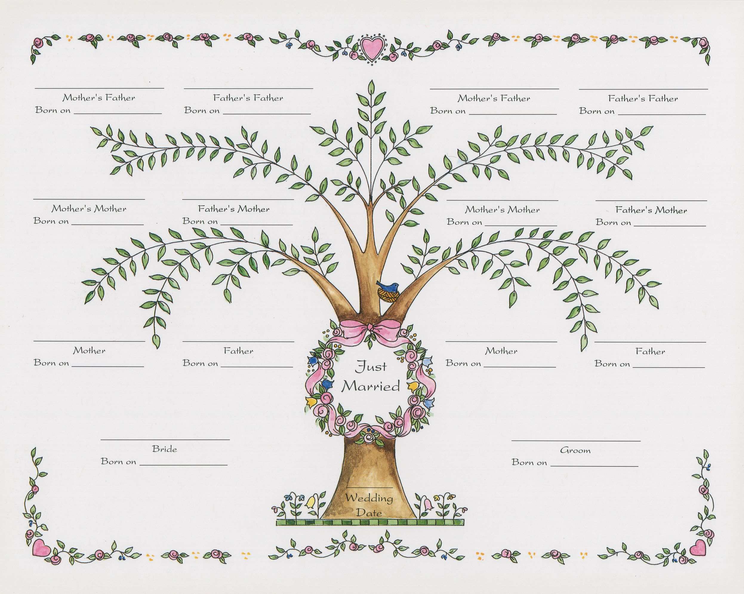 Fun Family Tree Template With Hearts Stammbaum Vorlage Familienstammbaum Stammbaum