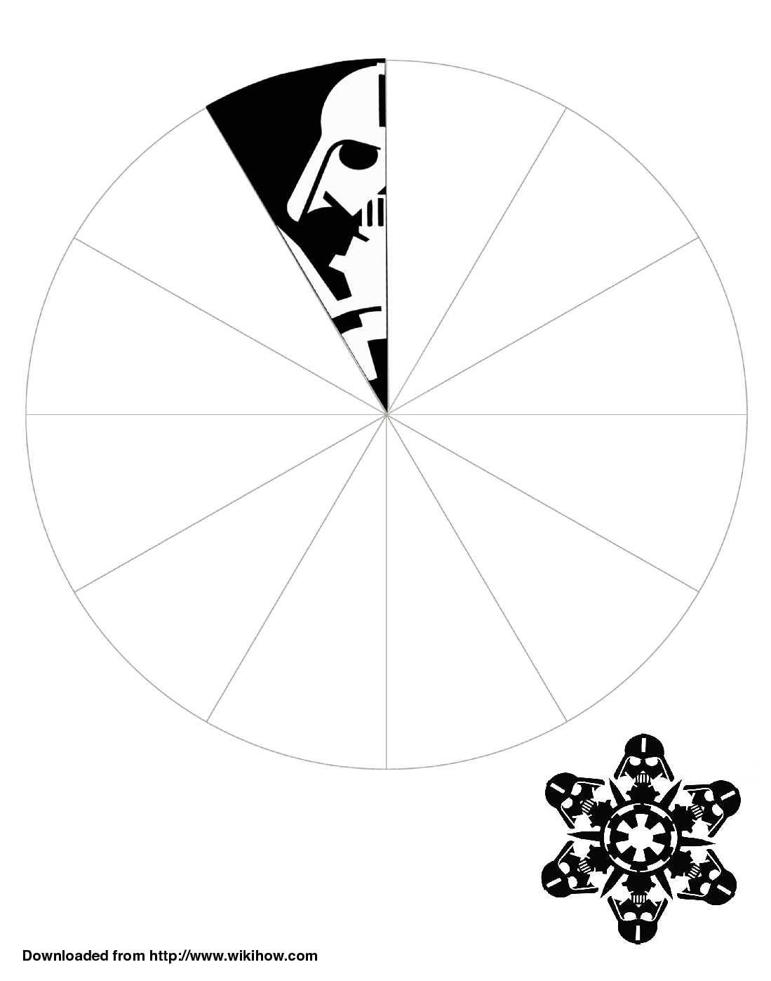 Printable Darth Vader Snowflake Template Wikihow Star Wars Snowflakes Star Wars Snowflakes Patterns Star Wars Snowflakes Template