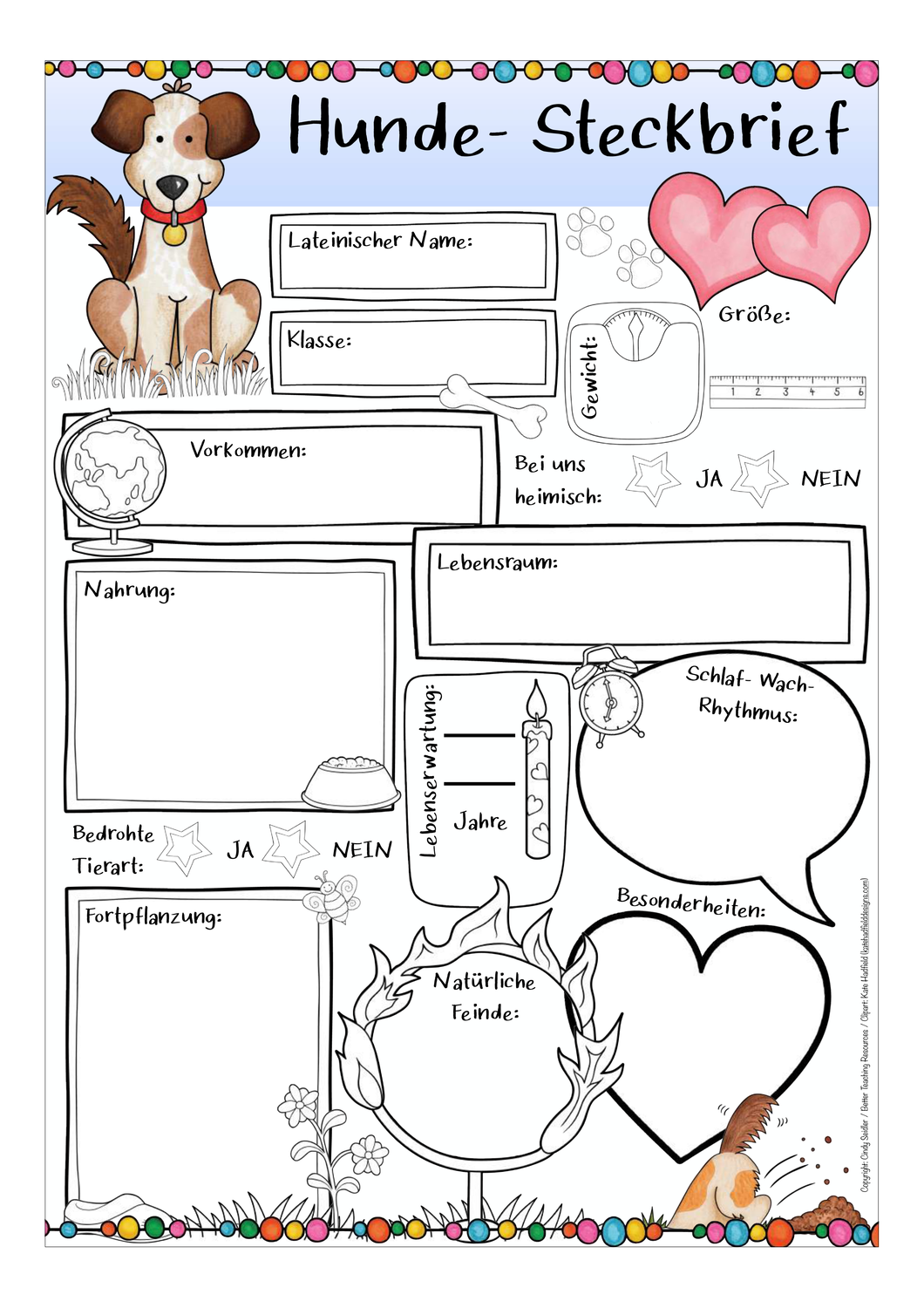 Steckbrief Hunde Unterrichtsmaterial Im Fach Sachunterricht Haustier Adoption Hund Steckbrief Hunde