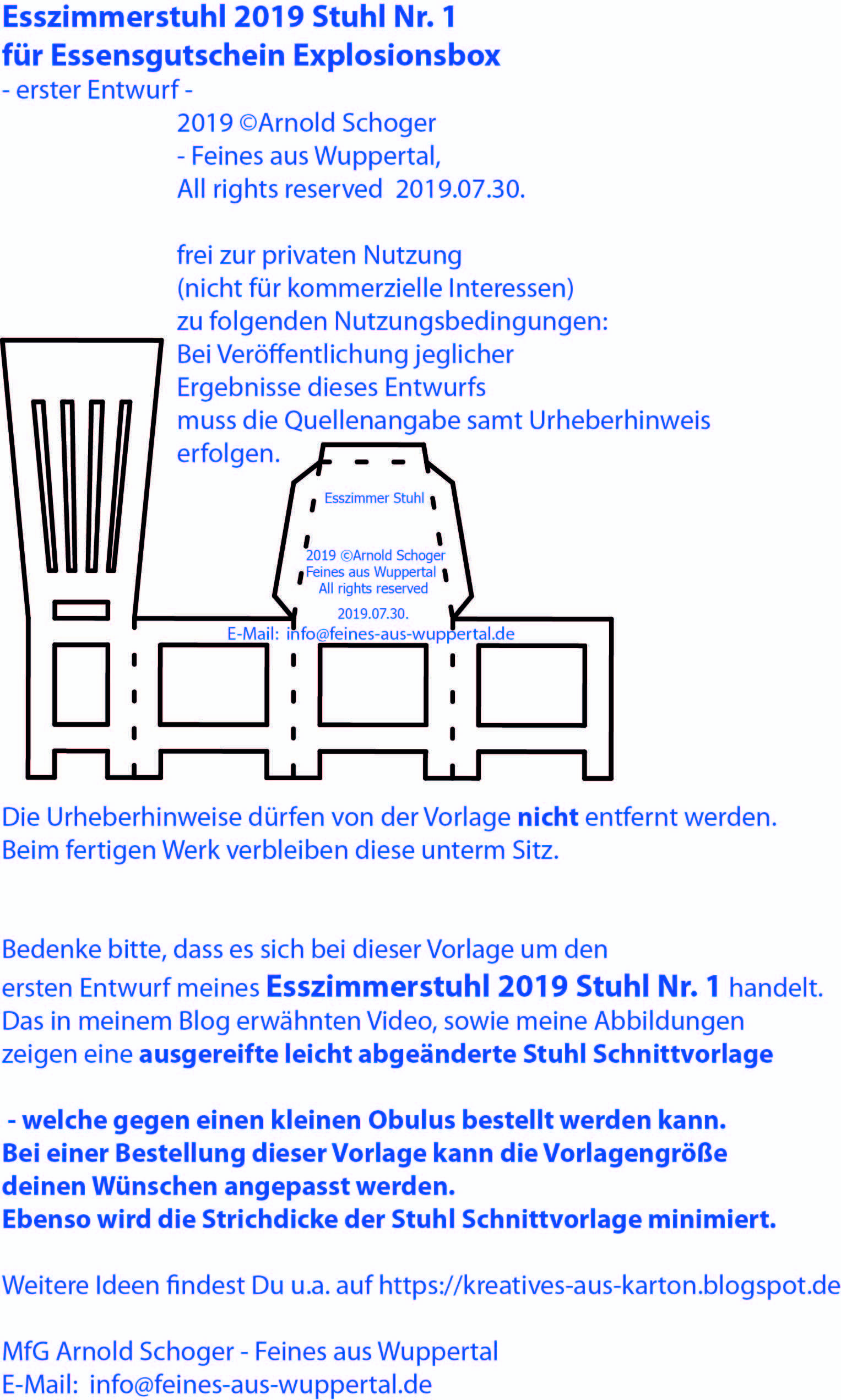 Bastelvorlage Stuhl Nr 1 Dinnergutschein Explosionsbox 2019 C Arnold Schoger Feines Aus Wuppertal Explosionsbox Koffer Basteln Basteln