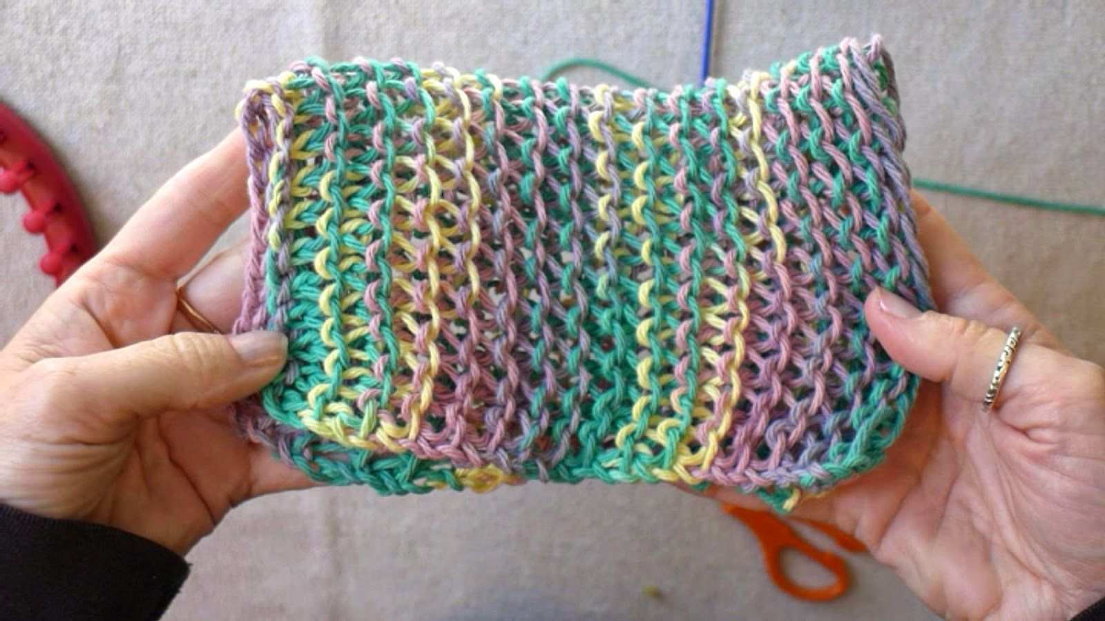 Learn The Basic Stitches For Loom Knitting Dish Cloths Webstuhlprojekte Strickmuster Fur Geschirrtucher Strickstuhl
