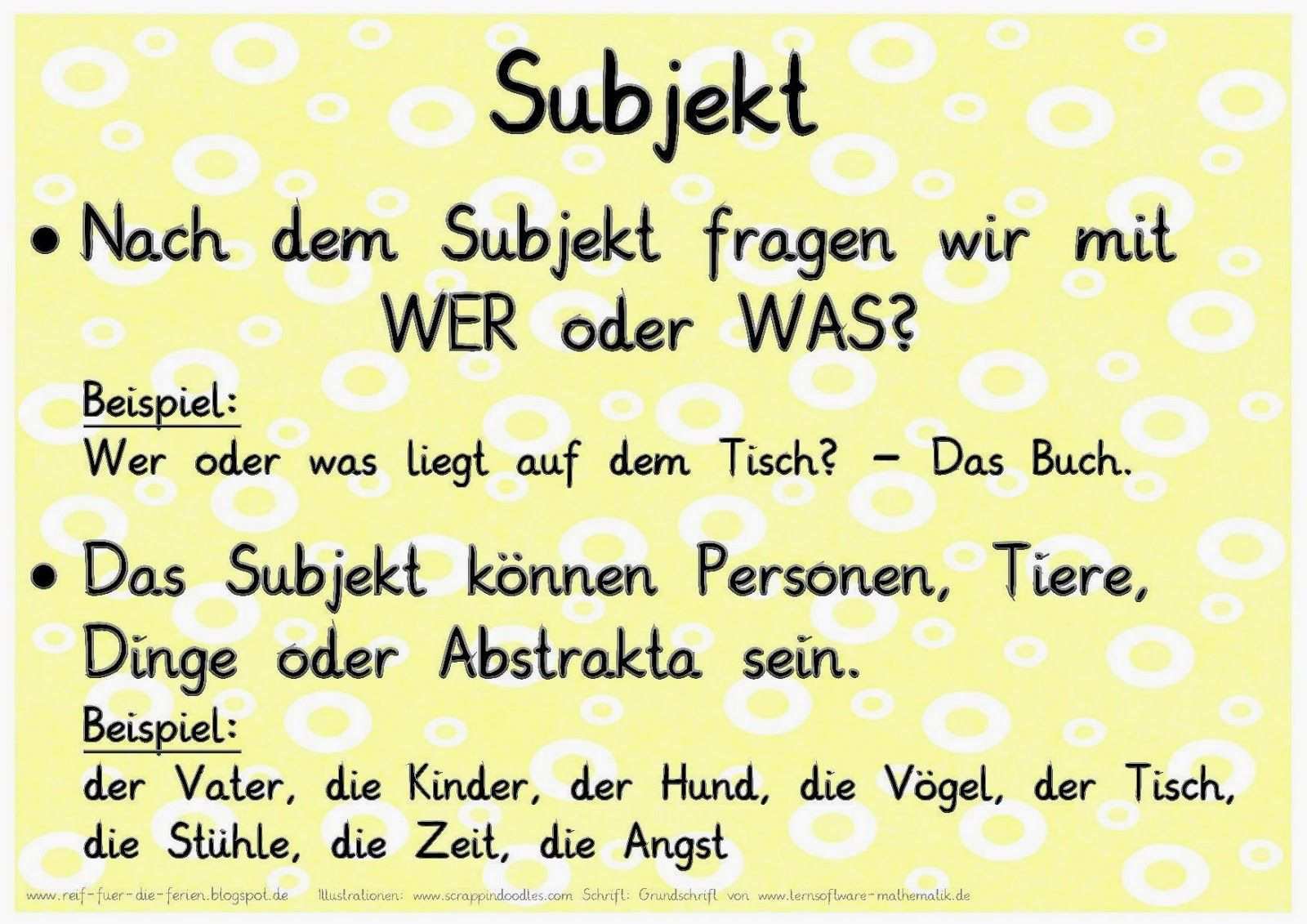 Reif Fur Die Ferien Satzglieder Merkplakate Satzglieder Effektiv Lernen Deutsch Lernen