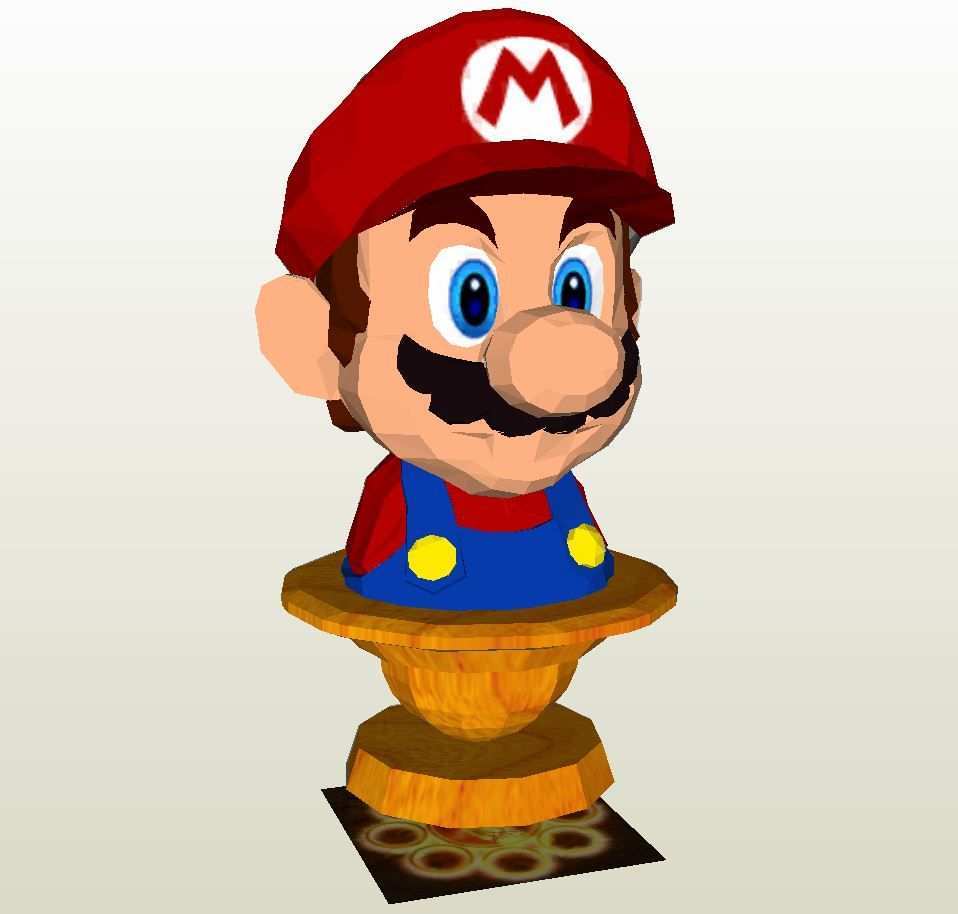 Papercraft Pdo File Template For Super Mario Mario Bust Mario Super Mario Mario Characters