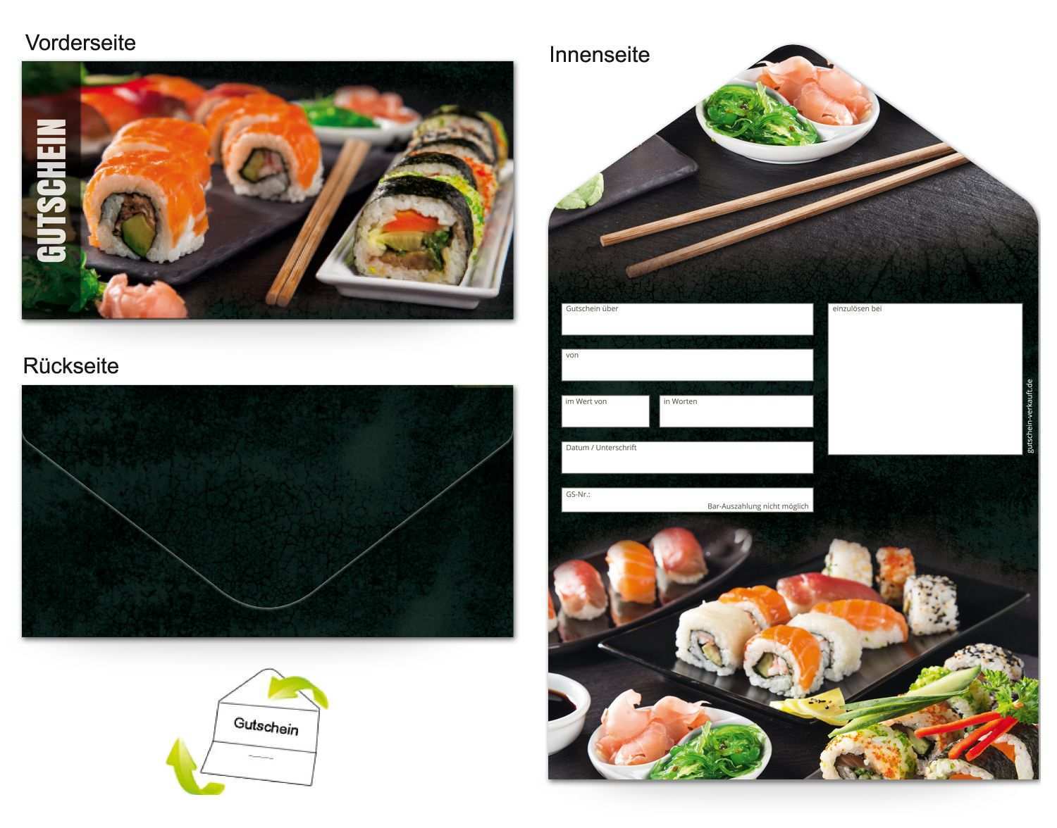 Motiv Sushi Gutscheinvorlagen Gutscheine Gutschein Vorlage Sushi