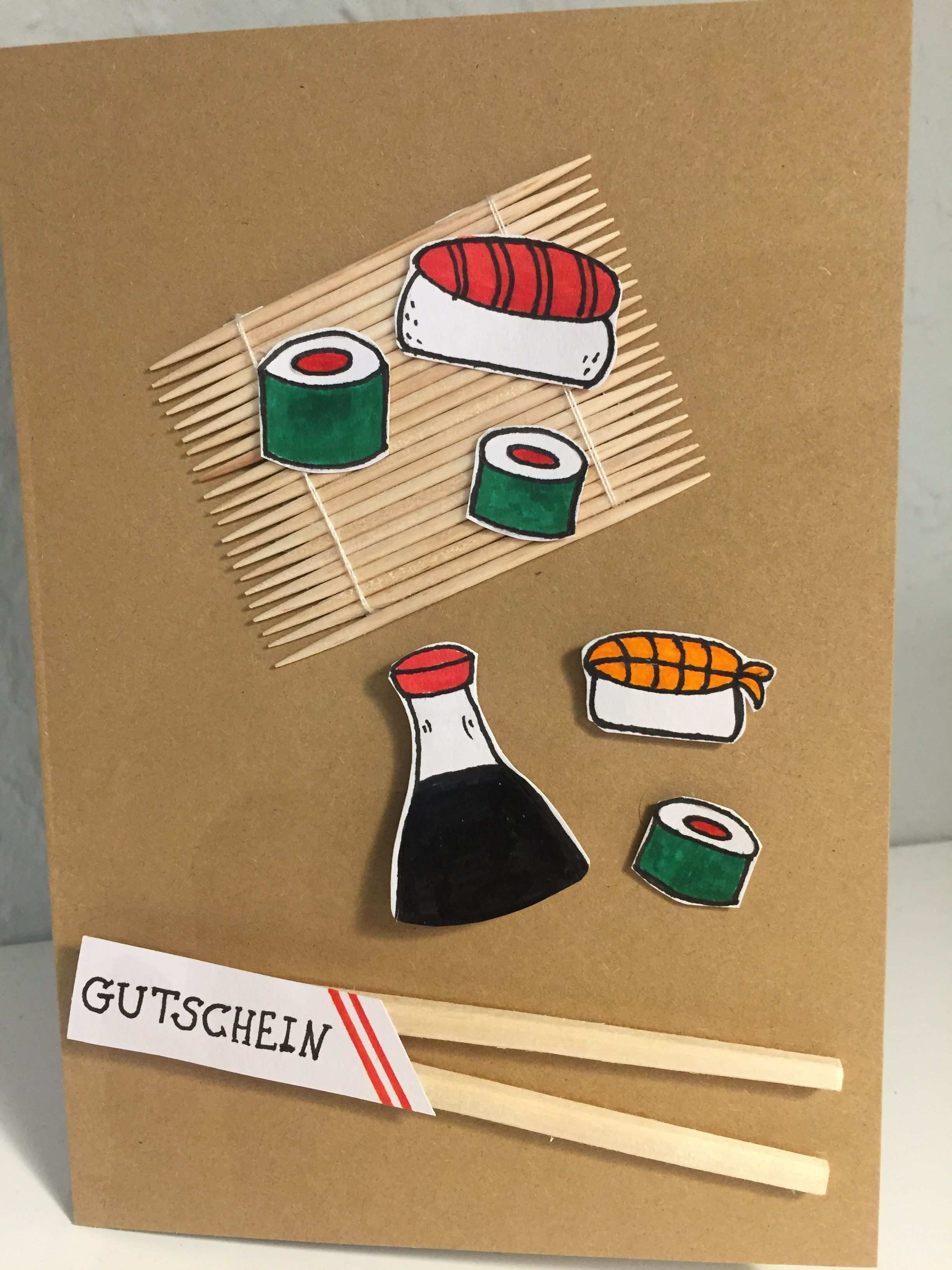 Fur Sushi Liebhaber Gutschein Basteln Gutschein Geschenke Karten Basteln
