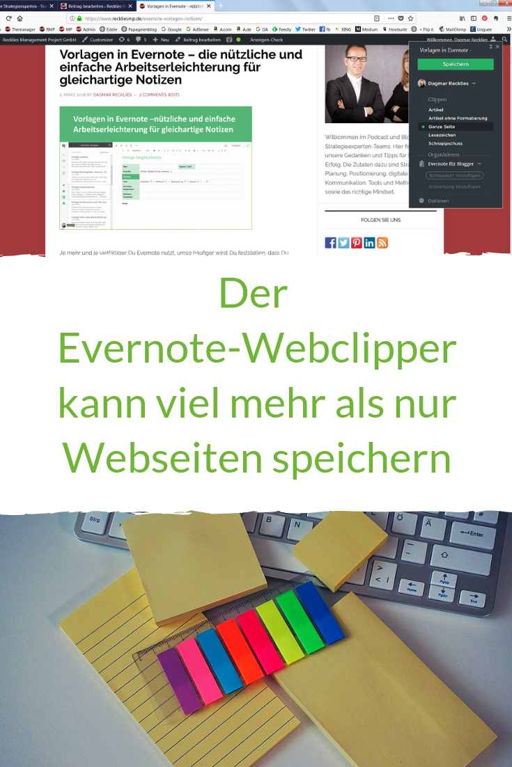Evernote Webclipper Mit Den Richtigen Einstellungen Noch Produktiver Evernote Lernen Tipps Und Tricks
