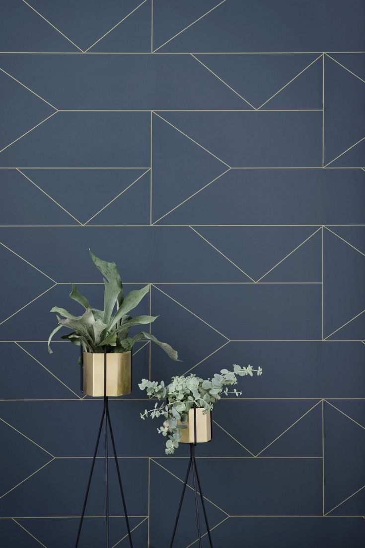Skandinavische Grafiktapete Lines Wallpaper Blau Von Ferm Living Blaue Tapete Geometrische Tapete Tapeten