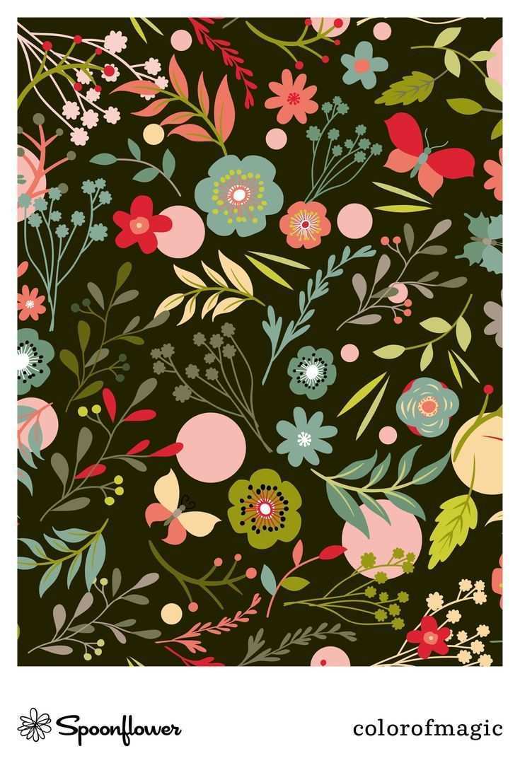 Florales Muster Auf Stoff Und Tapete Spoonflower In 2020 Tapeten Floral Muster Muster Blume