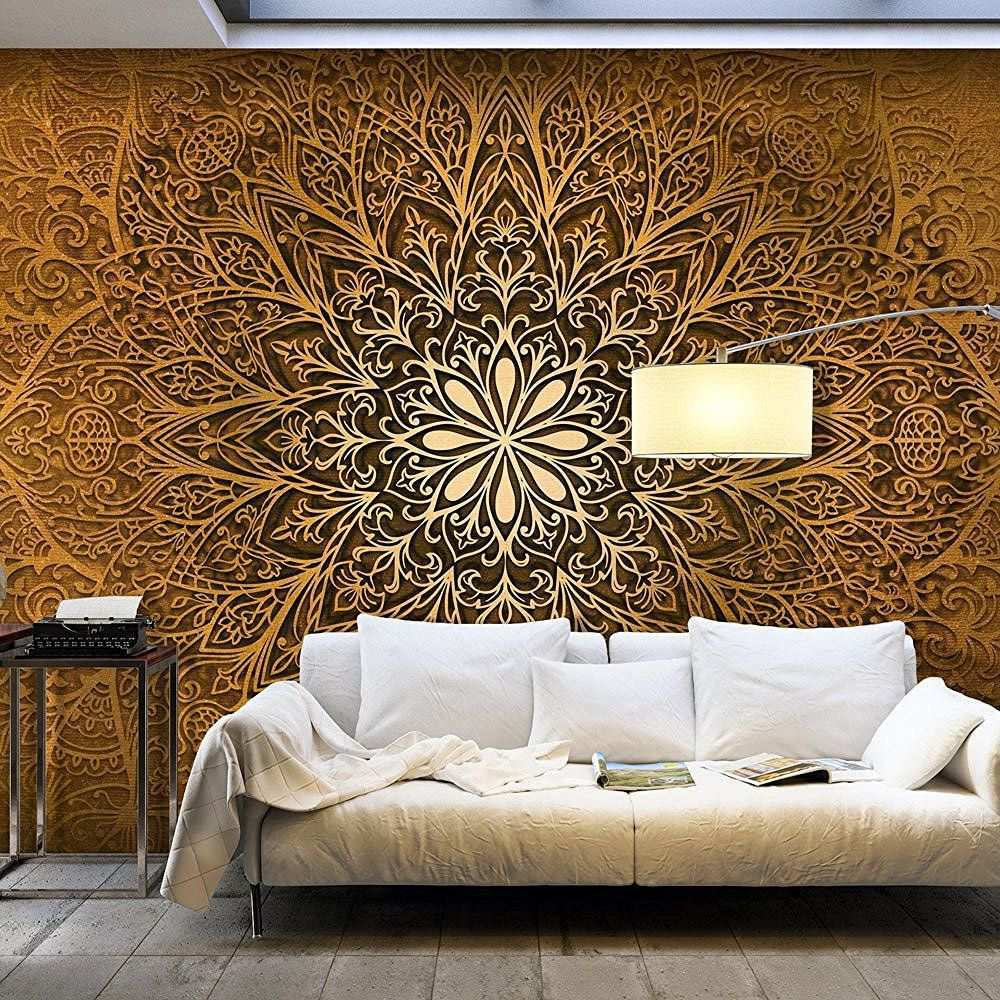 Wohnzimmer Vlies Fototapete 350x245 Cm Gold Wandtapete Fototapete Tapeten Wandbilder