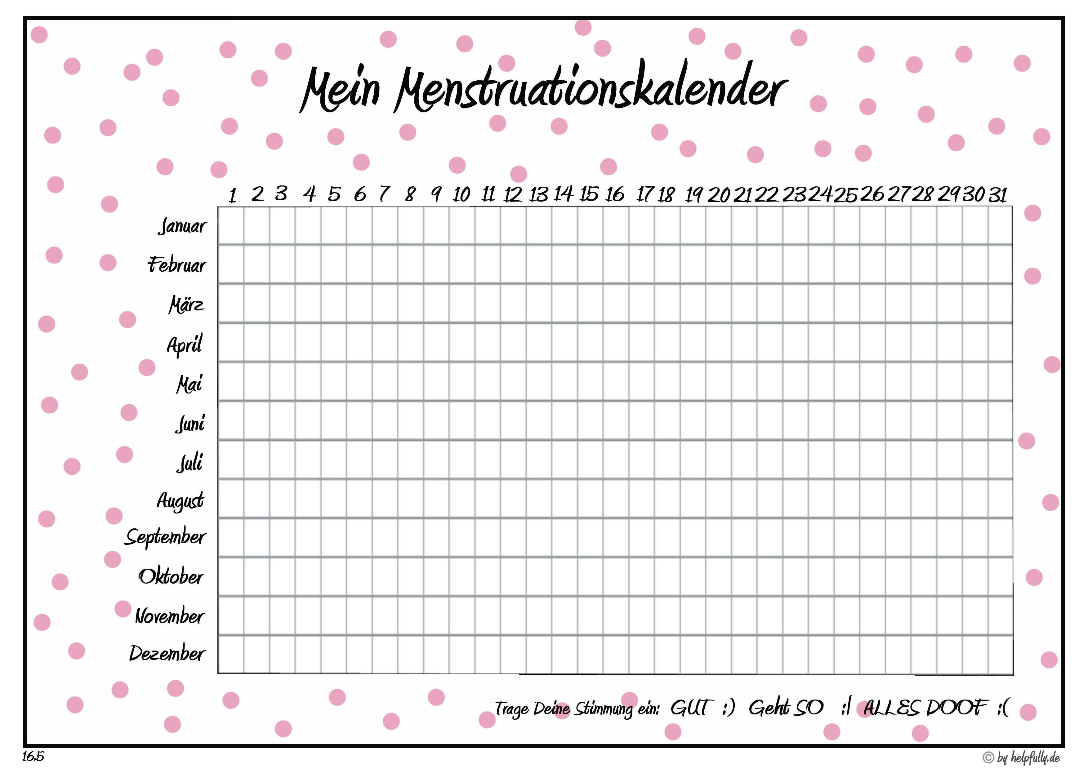 Vorlage Mein Menstruationskalender Punkte Rosa Menstruationskalender Kalender Kalender Zum Ausdrucken