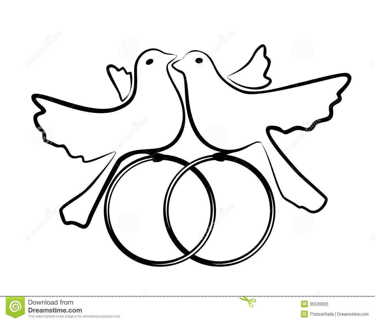 Pigeons Symbolic Illustration Two Wedding Rings 35536832 Jpg 1 300 1 115 Pixels Wedding Symbols Love Symbols Wedding Clipart