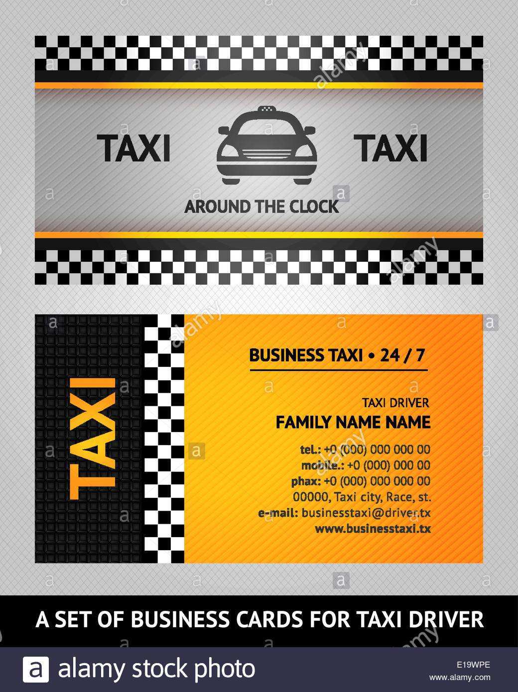 Visitenkarten Taxi Vektor Vorlage 10 Eps Stock Vektorgrafik Alamy
