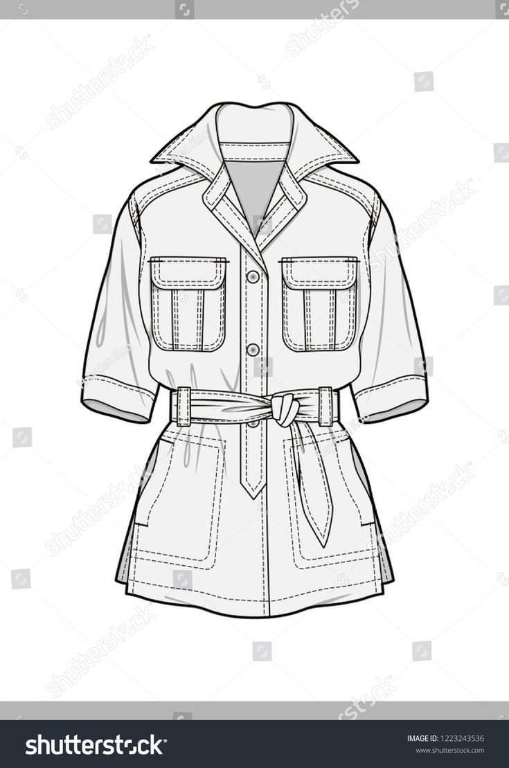 Outer Fashion Technical Drawings Flat Sketches Stock Vector Royalty Free 1223243536 Illustration Mode Kleidung Skizzen Modezeichnung